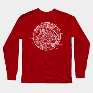 Seahorse in white ink Long Sleeve T-Shirt